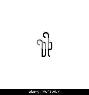 DP simple Curved concept initial logo design fond noir et blanc Illustration de Vecteur