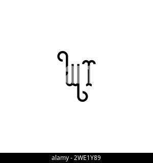 WT simple Curved concept initial logo design fond noir et blanc Illustration de Vecteur