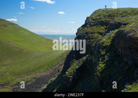 Donnent sur la Montagne de la selle, Hanford Reach National Monument, New York Banque D'Images