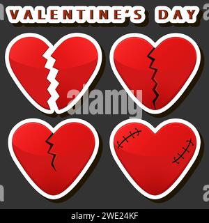 Belle illustration en couleur sur le thème de célébrer la fête annuelle de la Saint-Valentin Illustration de Vecteur