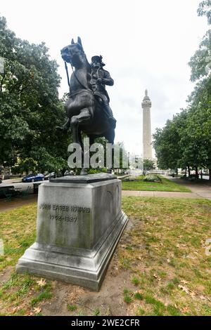 Statue de John Eager Howard située à Mount Vernon place, à Baltimore, MD. Figure historique. Révolution américaine. Banque D'Images