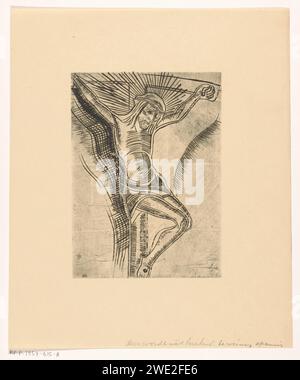 Christ sur Het Kruis, Lodewijk Schelfhout, 1935 papier imprimé types spécifiques de Christ crucifié (dans un contexte non narratif) Banque D'Images