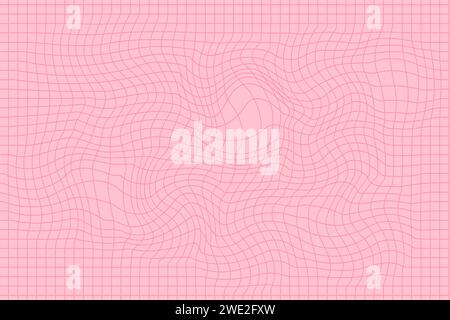 Motif en damier psychédélique rétro rose. Illustration de Vecteur