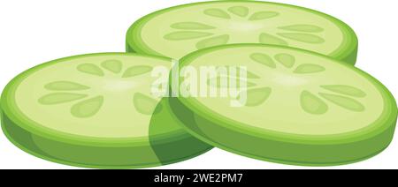 Vecteur de dessin animé d'icône de tranches de concombre Burger. Patty laitue. Double tranche de graisse Illustration de Vecteur