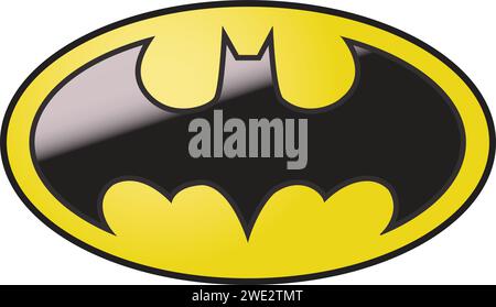 Logo Batman, signe Batman, batman, comique de super-héros Batman Illustration de Vecteur