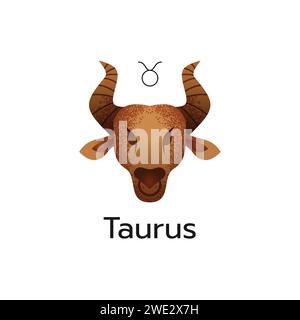 Taurus signe zodiaque logo icône symbole isolé horoscope sur fond blanc illustration vectorielle Illustration de Vecteur