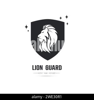 Image stylisée du modèle gracieux d'icône logo de silhouette de Lion roi modèle d'emblème, ensemble de conception élégante de logo de tête de lion, tatouage de lion sur fond blanc Vecto Illustration de Vecteur