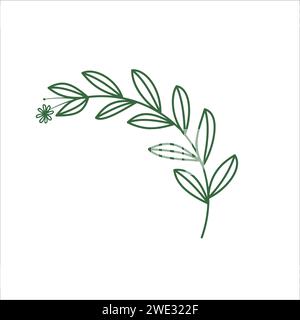 Icône de logo d'élément de décoration vectoriel de couronne de feuille de fleur isolée sur fond blanc illustration vectorielle Illustration de Vecteur