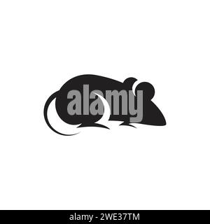 Icône logo rat silhouette isolée sur fond blanc illustration vectorielle Illustration de Vecteur