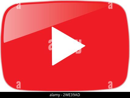 YouTube logo Typographie, YouTube signe vieux , bouton de YouTube, bouton de lecture 3D. Illustration de Vecteur