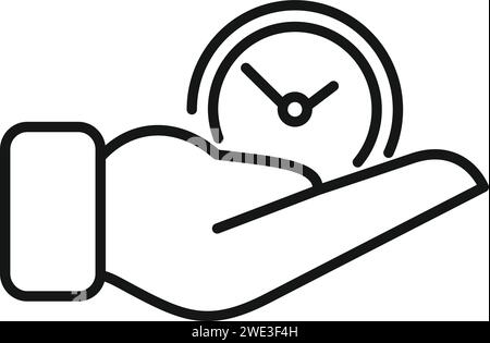 Vecteur de contour de l'icône Care Late Work. Repos à domicile. Bureau de stress actif Illustration de Vecteur