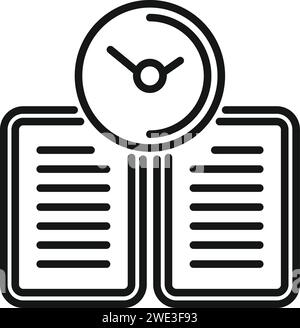 Vecteur de contour de l'icône de travail en retard de document. Sommeil rapide et actif. Stress fatigué Illustration de Vecteur