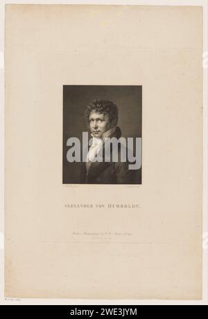 PortraT van Alexander von Humboldt, François Forster, d'après Carl von Steuben, 1800 - 1831 imprimeur : Parispublisher : Berlin gravure sur papier personnages historiques. érudit, philosophe. explorateur Banque D'Images