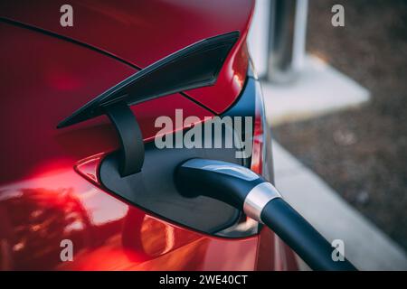 Electrifiez votre conduite : une ambiance visuelle à l'élégance des véhicules électriques Banque D'Images