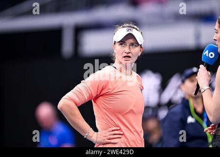 Paris, France. 20 janvier 2024. Barbora Krejcikova lors du tournoi de tennis Australian Open AO 2024 Grand Chelem le 21 janvier 2024 au Melbourne Park en Australie. Crédit : Victor Joly/Alamy Live News Banque D'Images