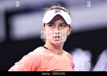 Paris, France. 20 janvier 2024. Barbora Krejcikova lors du tournoi de tennis Australian Open AO 2024 Grand Chelem le 21 janvier 2024 au Melbourne Park en Australie. Crédit : Victor Joly/Alamy Live News Banque D'Images