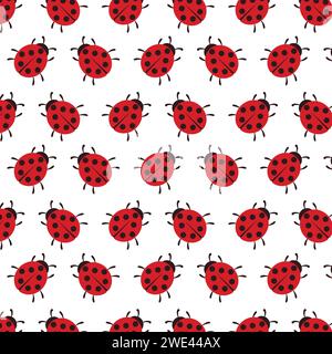 Fond d'écran vectoriel de motif Ladybug avec masque de découpage Illustration de Vecteur