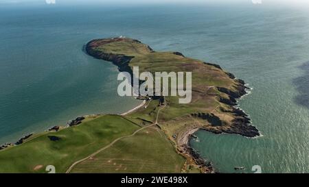 Une vue aérienne du mull de Galloway, le point le plus au sud de l'Écosse Banque D'Images