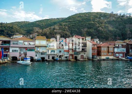 Anadolu Kavagi Village Istanbul Turquie, croisière sur le Bosphore Banque D'Images