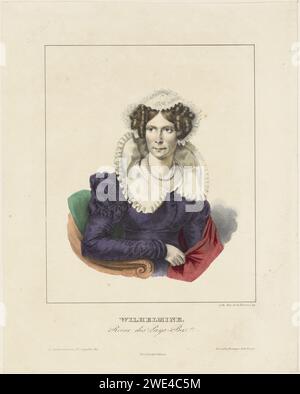 Portrait de Wilhelmina van Pruisen, Anonyme, 1827 - 1860 tirage Portrait de Wilhelmina. Dans la marge inférieure son nom et son titre. Imprimeur : Netherlandspublisher : papier de Paris Banque D'Images