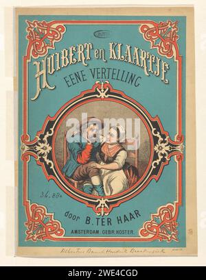 Peeling homme et femme réconfortante, 1851 - 1884 imprimer Un homme et une femme sont assis côte à côte, chacun sur une chaise. La femme a mis son bras gauche autour de l'homme et sa main gauche repose sur sa cuisse. L'homme est légèrement penché, a croisé les jambes et soutient sa tête. L'image est recouverte d'un bord décoratif. Imprimeur : Netherlandsprinter : Amsterdampublisher : Amsterdam papier main sur épaule (amis). assis sur une élévation Banque D'Images