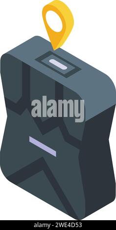 Vecteur isométrique de l'icône de l'application GPS tracker. Données de navigation. Ordre du système Illustration de Vecteur