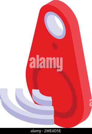 Vecteur isométrique d'icône de suivi de balise clé. Centre urbain. Assistance mobile Illustration de Vecteur