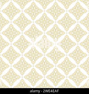 Motif floral abstrait sans couture. Fond vectoriel beige et blanc. Décoration géométrique à feuilles. Motif moderne graphique. Illustration de Vecteur