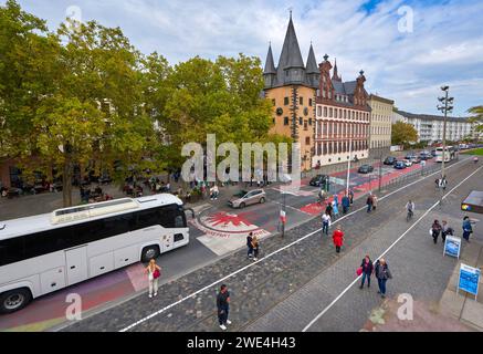 Vue aérienne sur la promenade de la ville à Francfort, Allemagne Banque D'Images