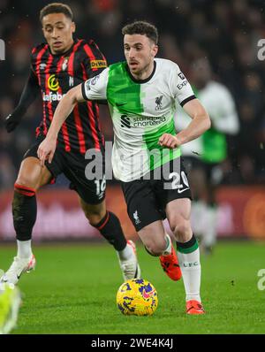 Londres, Royaume-Uni. 21 janvier 2024 - AFC Bournemouth - Liverpool - Premier League - Vitality Stadium. Le Diogo Jota de Liverpool en action. Crédit photo : Mark pain / Alamy Live News Banque D'Images