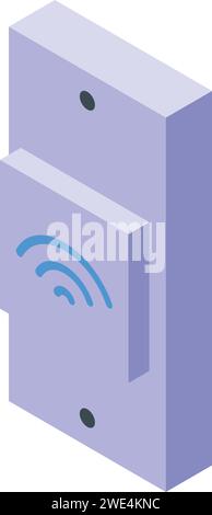 Vecteur isométrique d'icône de cloche de porte. Sécurité des boutons. Sonnerie murale Illustration de Vecteur