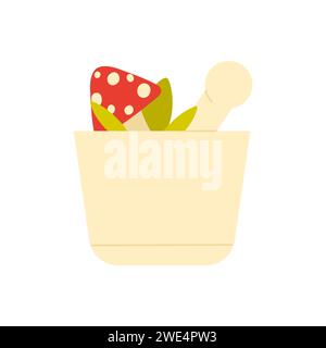 Champignons magiques venimeux. Attributs de sorcellerie, illustration vectorielle de dessin animé rituel occulte magickal Illustration de Vecteur