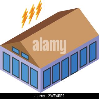 Vecteur isométrique d'icône de bâtiment d'énergie marémotrice. Écologie verte. Générateur électrique Illustration de Vecteur