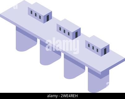 Vecteur isométrique d'icône de centrale hydraulique. ECO énergie de l'eau. Alimentation du générateur Illustration de Vecteur