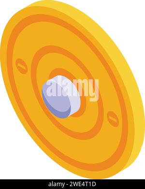 Vecteur isométrique d'icône de cloche de porte de sécurité. Bip peal. Mélodie auditive Illustration de Vecteur