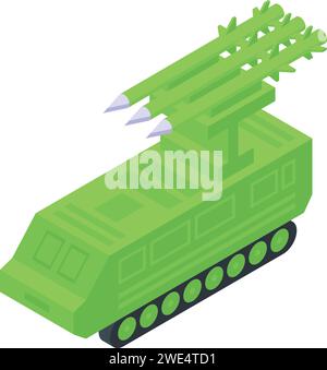 Vecteur isométrique d'icône de missile anti-aérien. Arme à feu perfectionnée. Guerre des véhicules Illustration de Vecteur