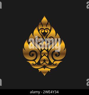 Illustration vectorielle d'ornement floral doré décoratif de luxe Illustration de Vecteur