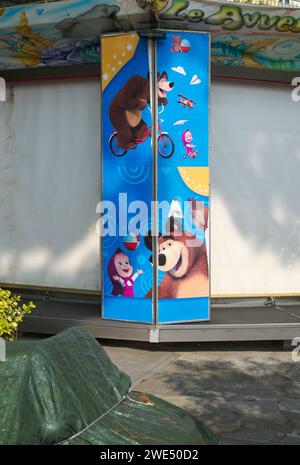 détail d'une cabine de foire verrouillée Banque D'Images