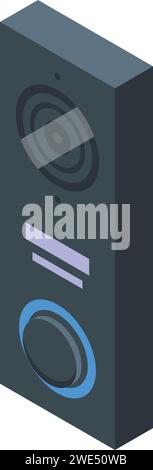 Vecteur isométrique d'icône de cloche de porte urbaine. Sonnerie. Chiffre de mélodie Illustration de Vecteur