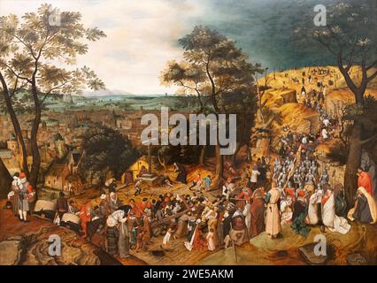 Pieter Brueghel le tableau plus jeune, 'le portage de la croix' ; ou 'Christ portant la croix' ; 1606. Peintre flamand, 1564-1637, peintures des années 1600. Banque D'Images