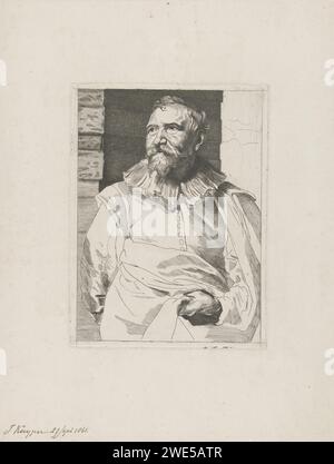 Portrait d'Adam van Noort, J. Kuyper (Prentmaker), d'après Anthony Van Dyck, 1861 papier gravure portrait, autoportrait de peintre Banque D'Images