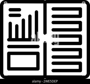 Vecteur de contour d'icône de papier commercial. Monnaie sombre. Apprenez la littératie financière Illustration de Vecteur