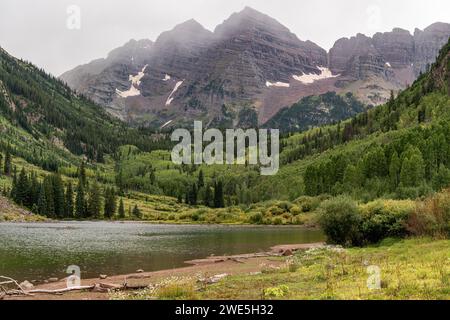 Les Maroon Bells à Aspen Colorado Banque D'Images