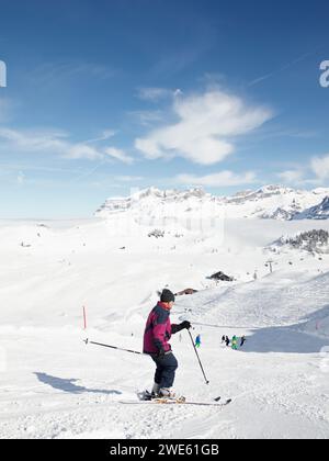 Le ski en skieur, Titlis Engelberg, Suisse Banque D'Images