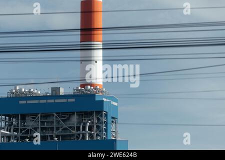 Vue rapprochée de la centrale thermique. Banque D'Images