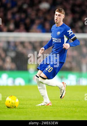 Cole Palmer de Chelsea lors du match de demi-finale de la Carabao Cup au Stamford Stadium, Londres. Date de la photo : mardi 23 janvier 2024. Banque D'Images