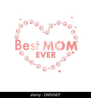 Meilleur SMS maman jamais. Design de fête des mères joyeuses Illustration de Vecteur