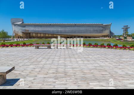 Réplique grandeur nature de Noé's Ark at the Ark Encounter, attraction à thème historique près de Williamstown, Kentucky Banque D'Images