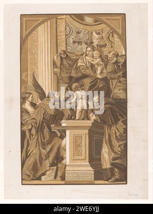 Holy Family, John Baptist Jackson, d'après Paolo Veronese, 1745 papier imprimé Holy Family, and derived representations Banque D'Images