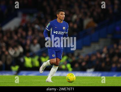 Stamford Bridge, Chelsea, Londres, Royaume-Uni. 23 janvier 2024. Carabao Cup football, demi-finale, deuxième étape, Chelsea contre Middlesbrough ; Thiago Silva de Chelsea crédit : action plus Sports/Alamy Live News Banque D'Images